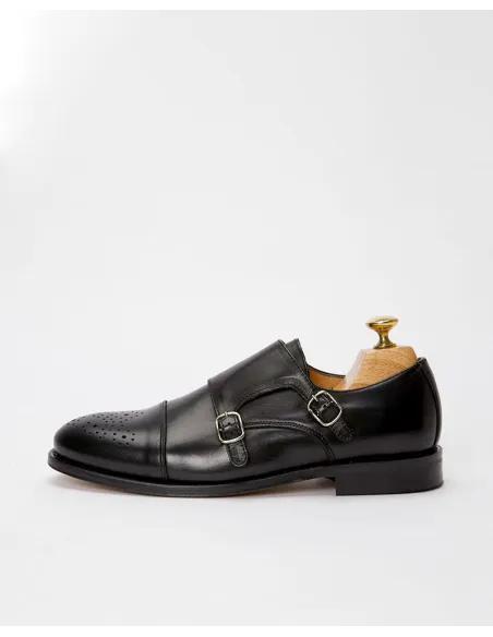Zapatos Doble Hebilla Negro