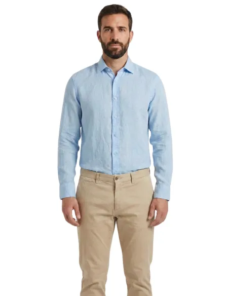Camisa Linho Azul Claro | JOHN TWEED TAILORED