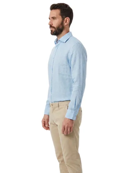 Camisa Linho Azul Claro | JOHN TWEED TAILORED