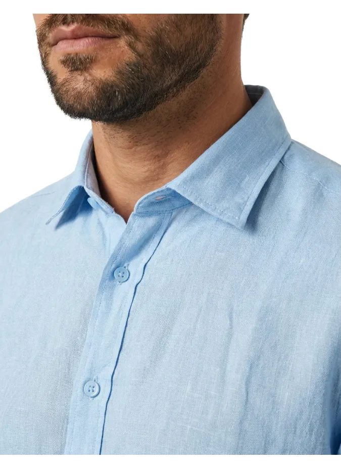 Camisa Linho Azul Claro | JOHN TWEED TAILORED