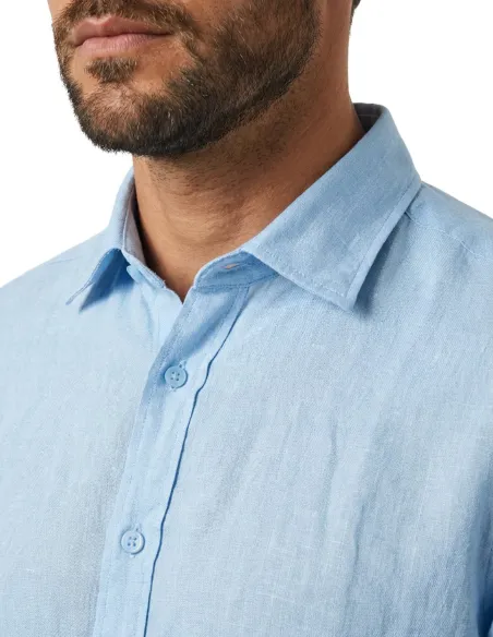 Camisa Linho Azul Claro | JOHN TWEED TAILORED