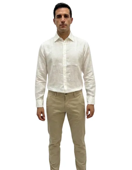 Camisa Linho Branca | John Tweed Tailored