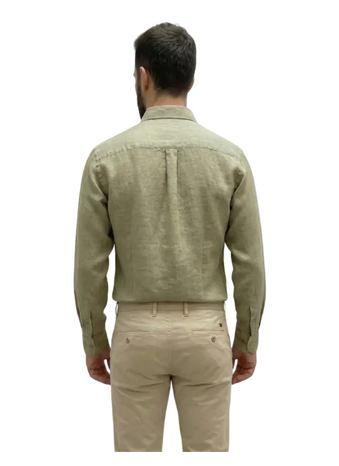 Camisa Lino Verde | Camisa 100% Lino | JOHN TWEED