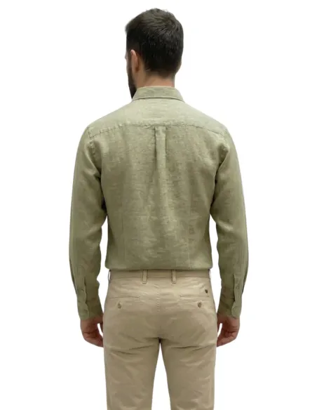 DRY GREEN LINEN SHIRT | JOHN TWEED TAILORED