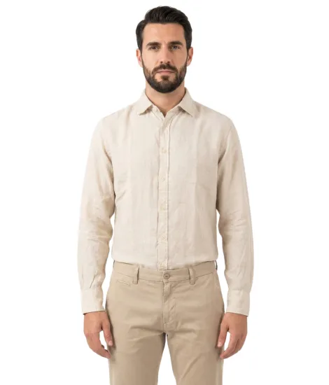 Camisa 100% Linho Bege | JOHN TWEED TAILORED 2
