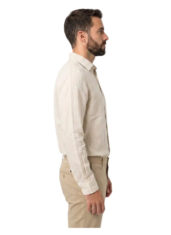 Camisa 100% Linho Bege | JOHN TWEED TAILORED