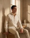 100% LINEN BEIGE SHIRT | JOHN TWEED TAILORED