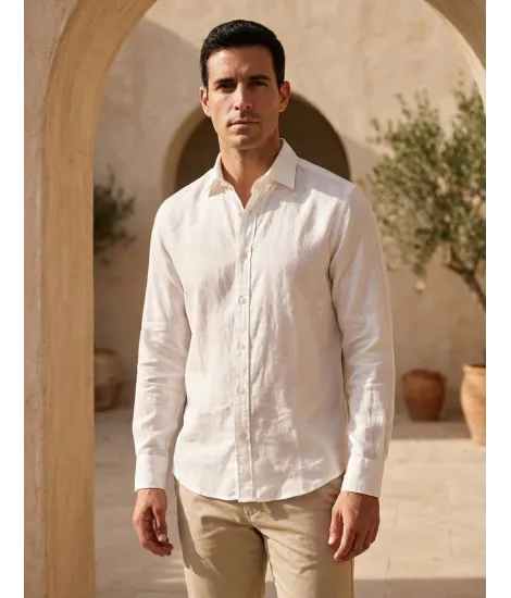 Camisa Lino Blanca | Camisas Sport | JOHN TWEED