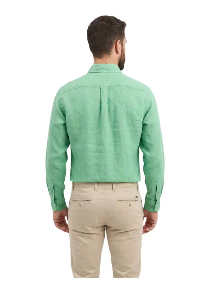 GREEN LINEN SHIRT | JOHN TWEED TAILORED