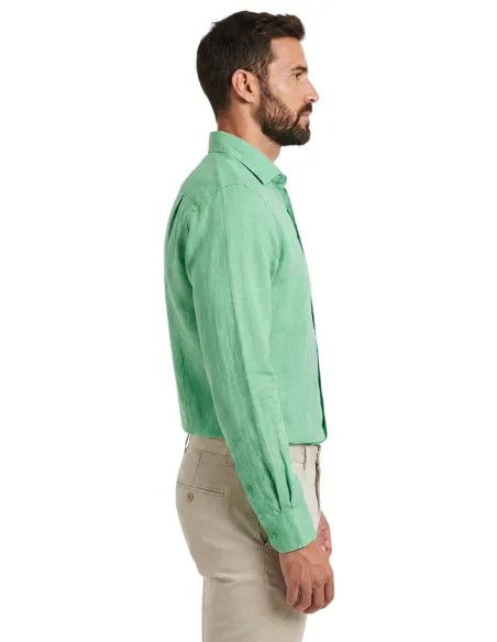 Camisa Linho Verde | John Tweed Tailored