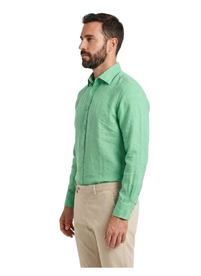 Camisa Linho Verde | John Tweed Tailored