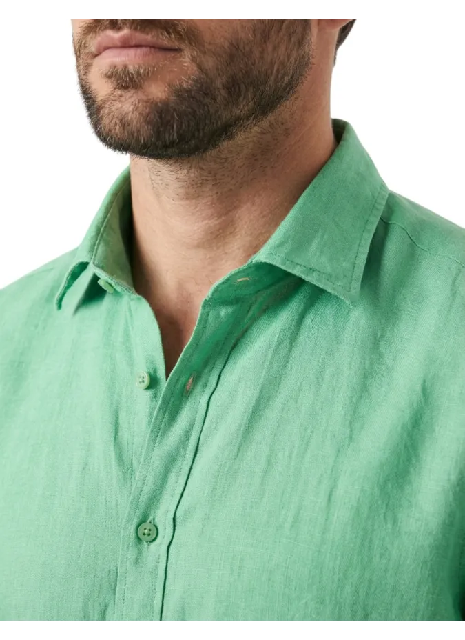 Camisa Linho Verde | John Tweed Tailored