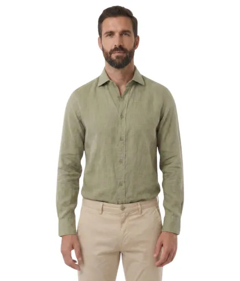 DRY GREEN LINEN SHIRT | JOHN TWEED TAILORED 2