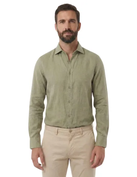 Camisa Lino Verde | Camisa 100% Lino | JOHN TWEED