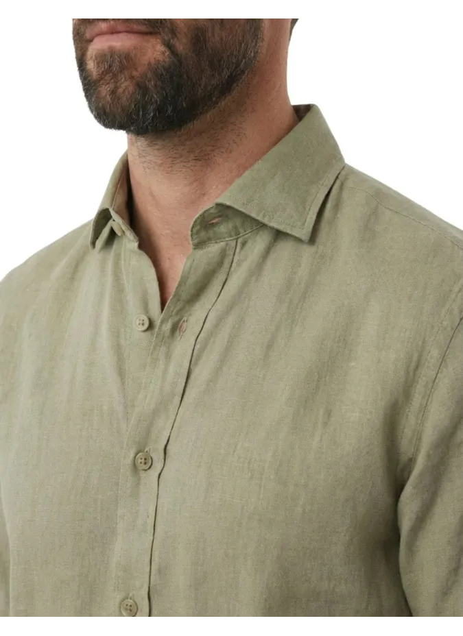 Camisa Lino Verde | Camisa 100% Lino | JOHN TWEED