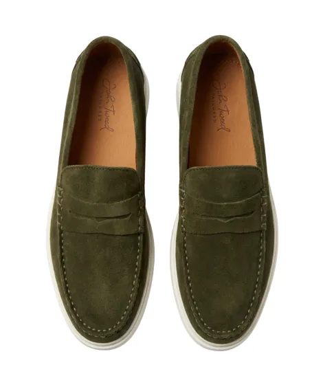 Green loafer with white sole 2
