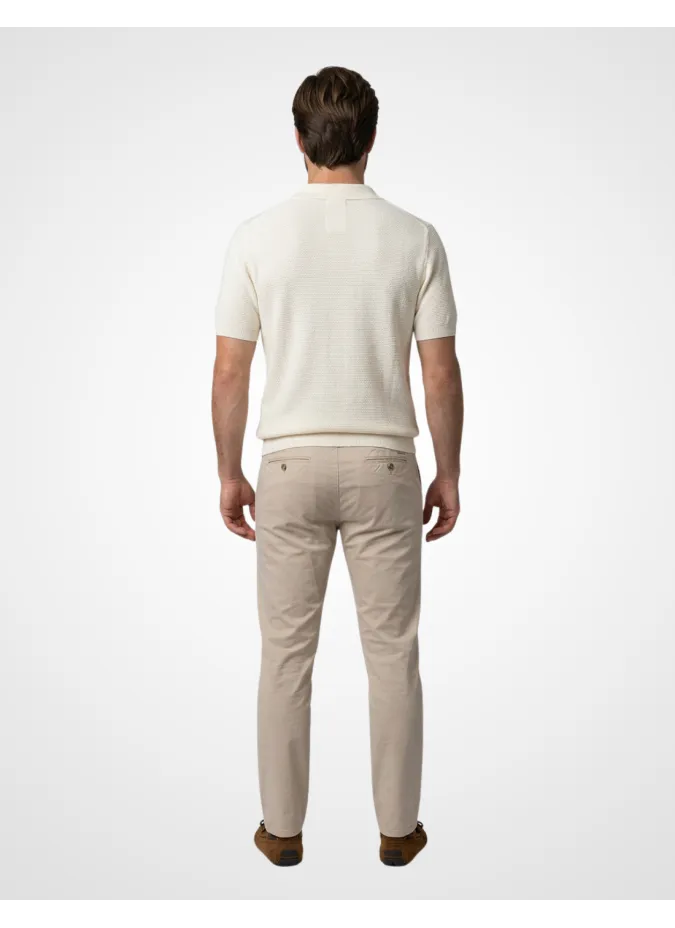 Ecru knit polo