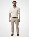 Ecru knit polo