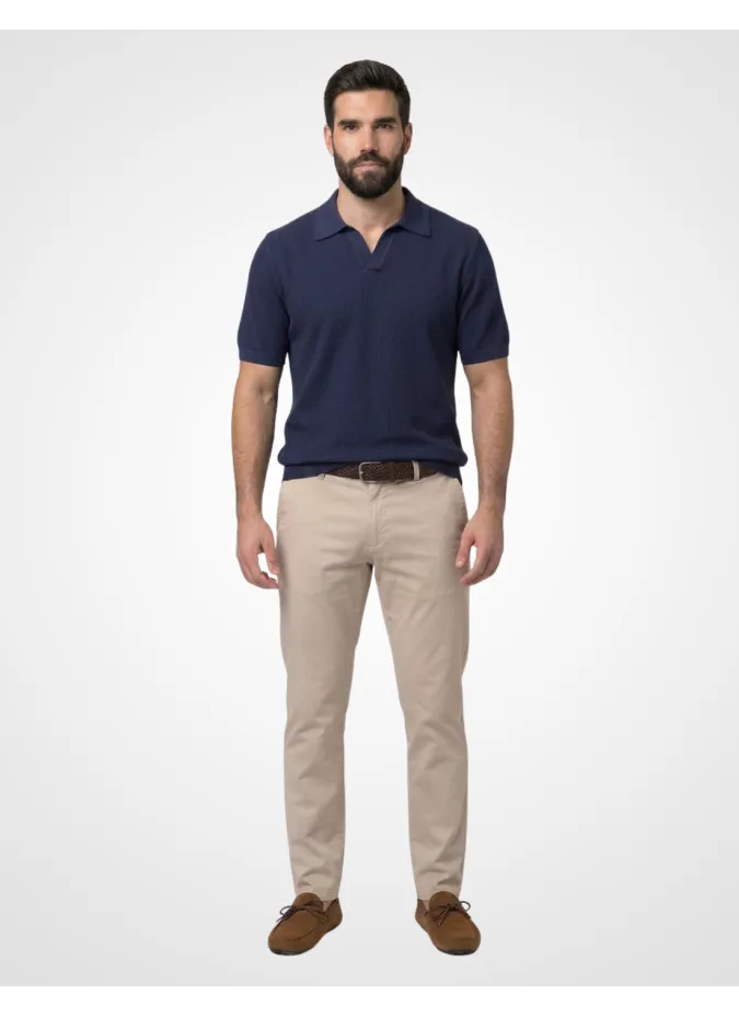 Navy knit polo
