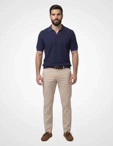 Navy knit polo