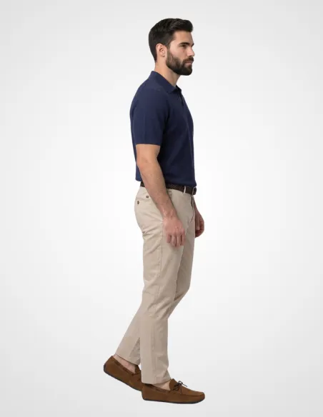 Polo de punto azul marino