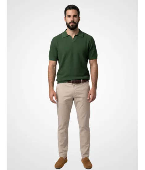 Green knit polo