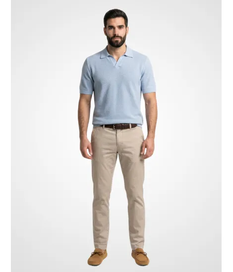 Blue knit polo