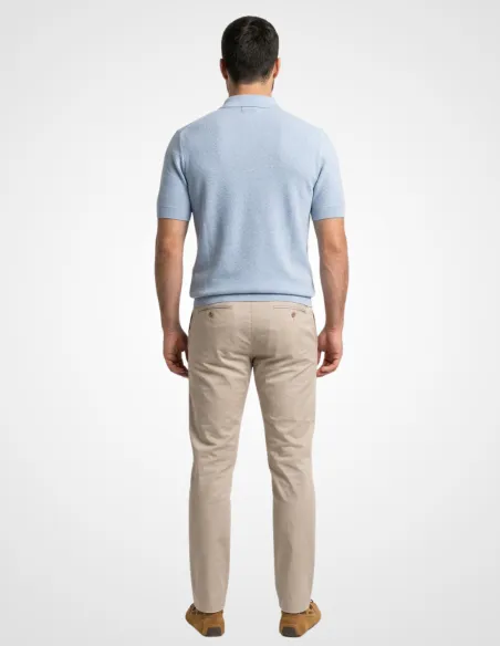 Blue knit polo