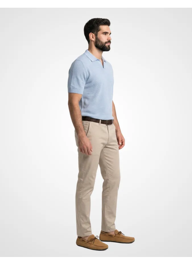 Blue knit polo