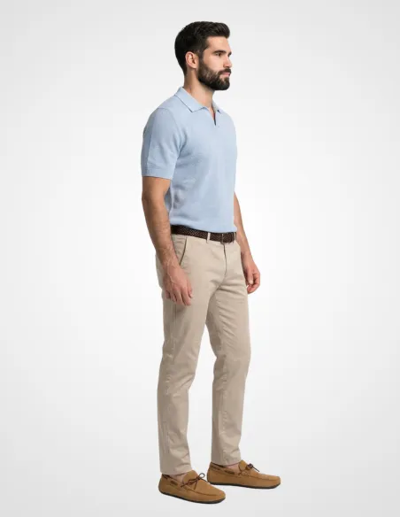 Blue knit polo