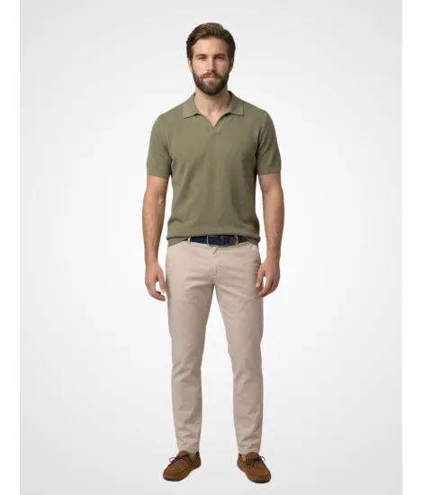 Dusty green knit polo