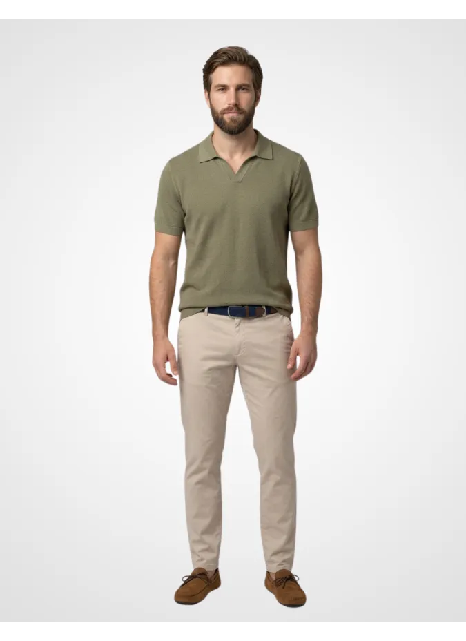Polo de punto verde seco