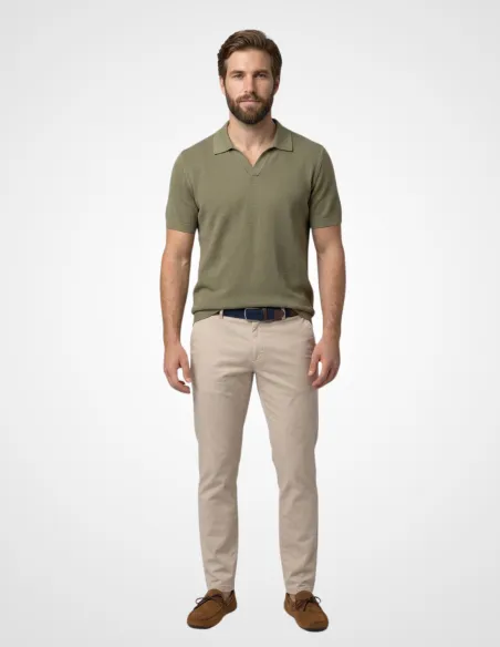Dusty green knit polo