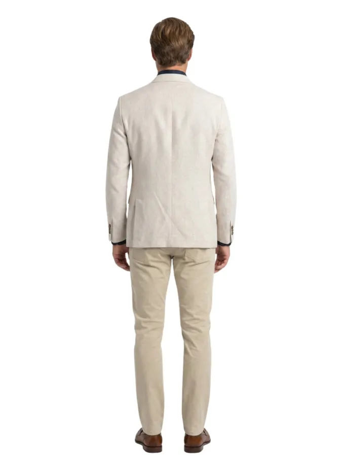 Blazer de Algodão e Linho Espinha Cru