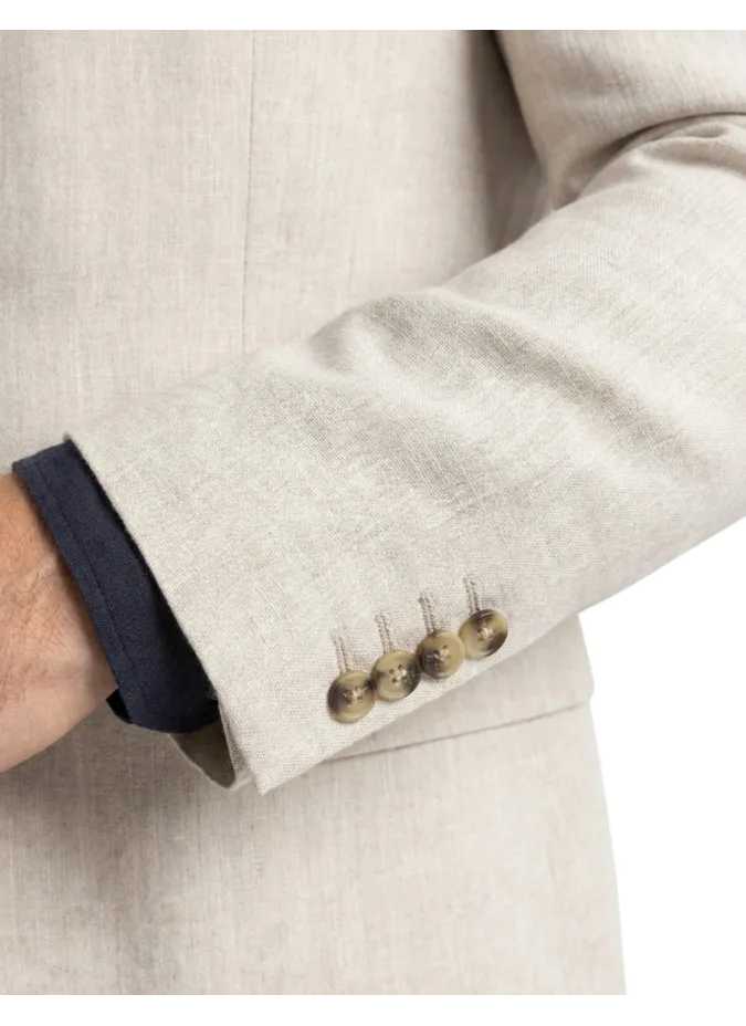 Blazer de Algodão e Linho Espinha Cru