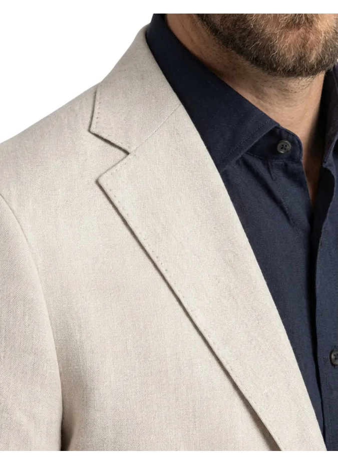 Blazer de Algodão e Linho Espinha Cru