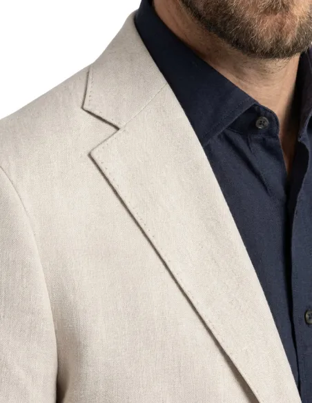 Blazer de Algodão e Linho Espinha Cru