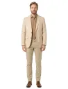 Blazer de Algodão e Linho Espinha Bege