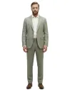 Green linen suit