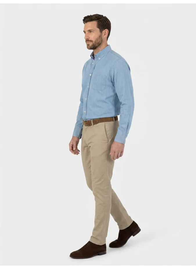 BEIGE COTTON PANTS | JOHN TWEED TAILORED