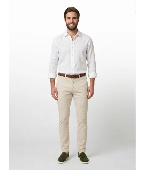 Pantalón chino color perla