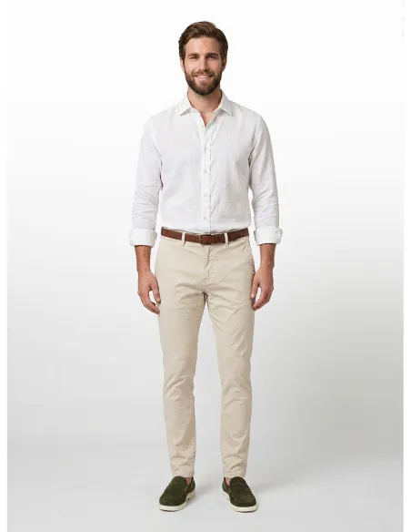 Pantalón chino color perla