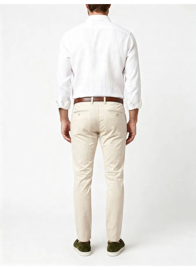Pantalón chino color perla