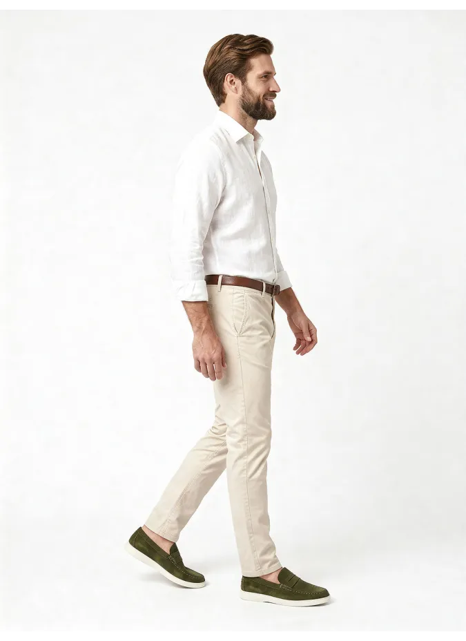Pantalón chino color perla