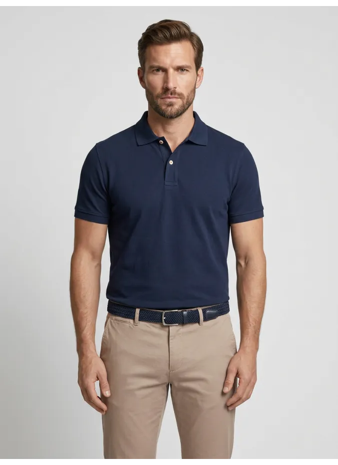 Polo Piqué Marinho | John Tweed Tailored
