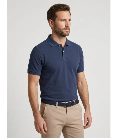 Polo Piqué Azul Marino| JOHN TWEED 2