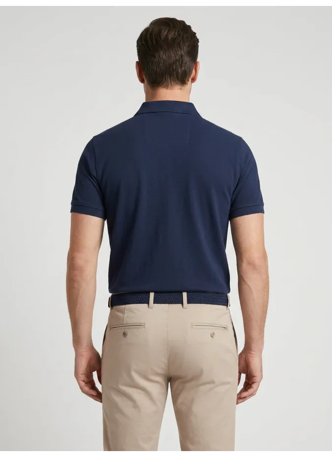 Polo Piqué Marinho | John Tweed Tailored