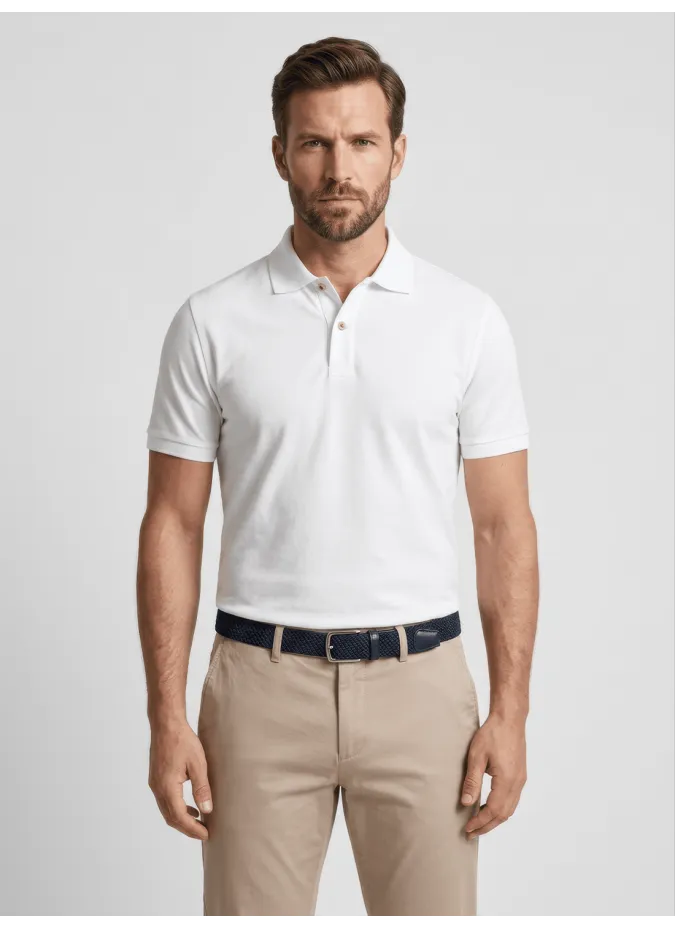 Polo Piqué Blanco| JOHN TWEED