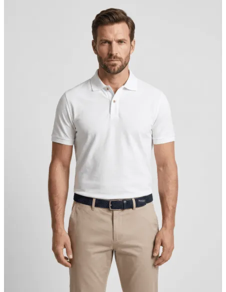 Polo Piqué Blanco| JOHN TWEED