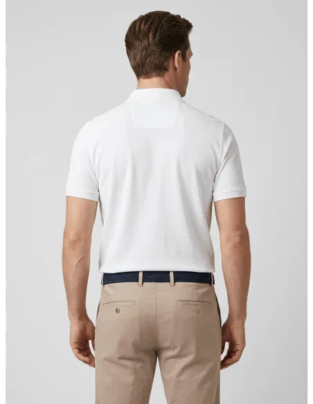 WHITE PIQUE POLO | JOHN TWEED TAILORED